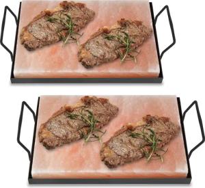 Clanmacy Grill-Salzstein Salzstein mit Halter 30x20x3cm