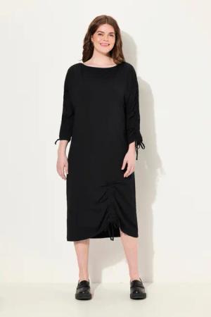 Ulla Popken Midikleid Jersey-Midikleid U-Boot-Ausschnitt 3/4-Arm