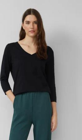 s.Oliver 3/4-Arm-Shirt 3/4-Armshirt aus Baumwoll-Flammgarn mit