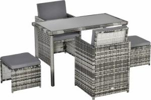 Outsunny Sitzgruppe Sitzgruppe aus Polyrattan geflecht