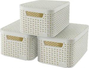 Curver Organizer "STYLE Box S", (Set, 3 St.), Aufbewahrungsbox, creme