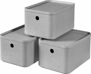 Curver Organizer "BETON S", (Set, 3 St.), Aufbewahrungsbox, stapelbar, je 4 Liter