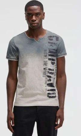 CAMP DAVID Rundhalsshirt mit Used-Kanten