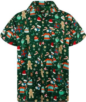 King Kameha Hawaiihemd Christmas Gingerbread Kurzarm