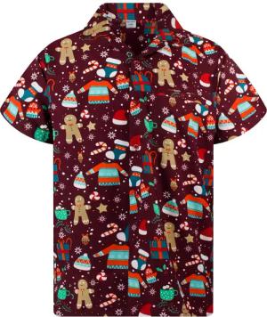 King Kameha Hawaiihemd Christmas Gingerbread Kurzarm