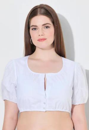 Ulla Popken Longbluse Dirndlbluse Rundhals weiter