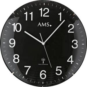 AMS Funkwanduhr F5959 (Quarzuhr,Wohnzimmer,Esszimmer,Küche,Arbeitszimmer,Büro, Flur)