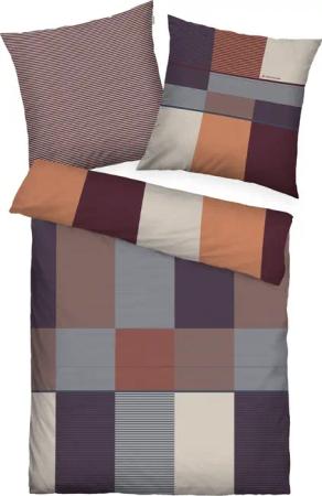 TOM TAILOR Bettwäsche Satin-Wende-Bettwäsche KARO, Koralle,