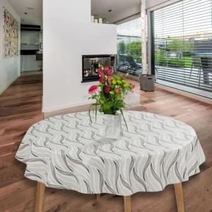 laro Tischdecke Wachstuch-Tischdecken Abwaschbar Wellen Pink