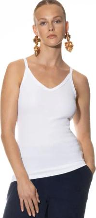 Mey Spaghettitop "ORGANIC COTTON", V-Ausschnitt, Baumwollmischung, atmungsaktiv, Feinripp