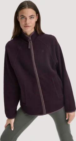 hessnatur Loungewear Fleece Jacke Relaxed ACTIVE LIGHT aus Bio-Baumwolle - braun - Größe XL