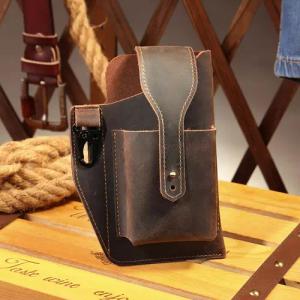 YUBRO-STUDIO Handytasche Herren Leder Gürteltasche Handyhalter