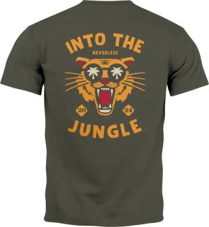 Neverless Print-Shirt Herren T-Shirt Backprint Tiger