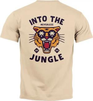 Neverless Print-Shirt Herren T-Shirt Backprint Tiger