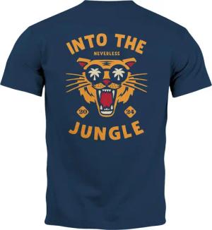 Neverless Print-Shirt Herren T-Shirt Backprint Tiger