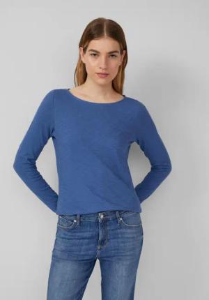 s.Oliver Langarmshirt Slim-Fit-Longsleeve aus Baumwollslub mit