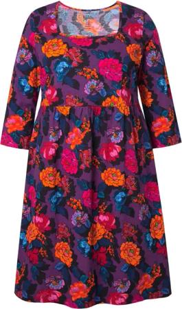 Ulla Popken Jerseykleid Jerseykleid A-Linie Carré-Ausschnitt
