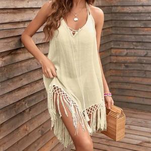 RWEUOQ Trägerkleid luftiges strandkleid mit spaghettiträgern