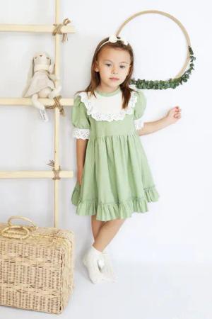 Parla Kids Sommerkleid Grünes Kleid kurzärmelig