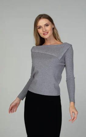 Passioni Strickpullover Femininer Pullover mit asymmetrischem