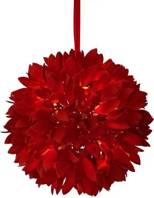 Online-Fuchs Fensterdekoration Blätterball mit LED-Lichterkette -