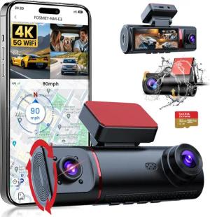 FOSMET Dashcam Auto,3 Channel 3.16" IPS-Bildschirm,mit