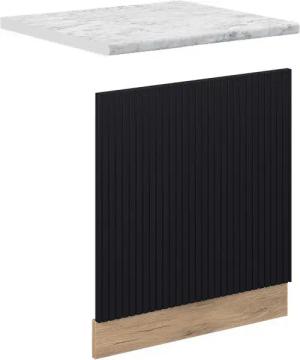 Vicco Frontblende Fame-Line, Schwarz gestreift/Goldkraft Eiche,