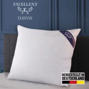 Excellent 3-Kammer-Kopfkissen "Davos Dreikammerkissen in den Größen 40x80 und 80x80 cm erhältlich.", Füllung: 60%Gänsedaunen, 40% Gänsefedern (Außenkammer), Bezug: 100% Baumwolle, (1 St.), hergestellt in Deutschland, allergikerfreundlich