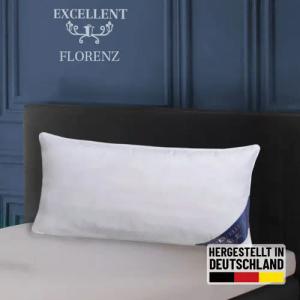 Excellent 3-Kammer-Kopfkissen "Florenz", Füllung: 100% Gänsedaunen (Außenkammern), Bezug: 100% Baumwolle, (1 St.), hergestellt in Deutschland, allergikerfreundlich