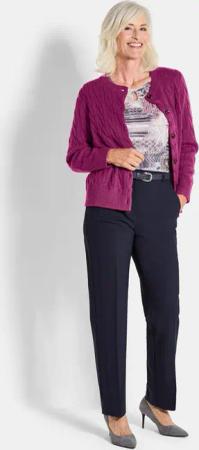 Strickjacke mit Schurwolle - beere - Gr. 24 von Goldner Fashion