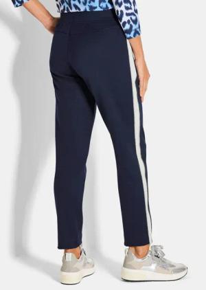 Freizeithose mit Galonstreifen - marine - Gr. 46 von Goldner Fashion