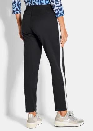 Freizeithose mit Galonstreifen - schwarz - Gr. 40 von Goldner Fashion