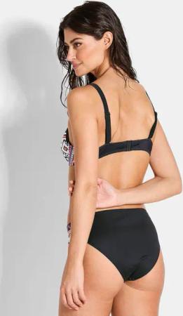 Bikini mit Ethno-Muster - schwarz / weiß / gemustert - Gr. 42C von Goldner Fashion