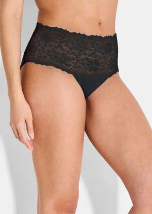 Taillenslip mit breitem Spitzenbund - schwarz - Gr. 44 von Goldner Fashion