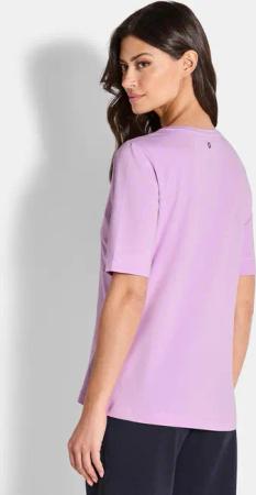 T-Shirt mit Metallic-Print - rosé - Gr. 42 von Goldner Fashion