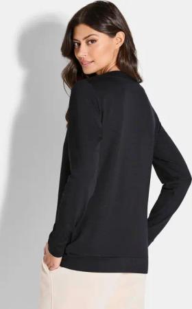 Sweatshirt mit stylischem Frontprint - schwarz - Gr. 44 von Goldner Fashion