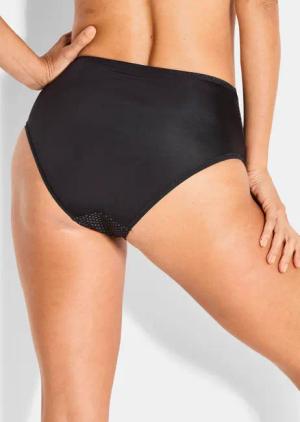 Taillenslip aus Charmeuse und Spitze - schwarz / rosé - Gr. 50 von Goldner Fashion