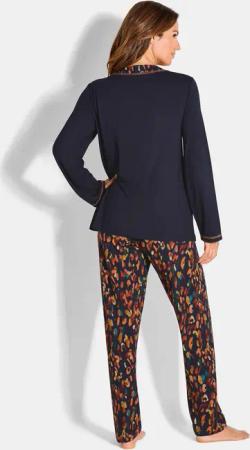 Pyjama aus Viskose-Jersey - marine / bunt - Gr. 18/19 von Goldner Fashion