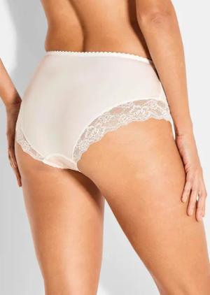 Taillenslip aus floraler Spitze - champagner / rosé - Gr. 40 von Goldner Fashion