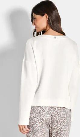 Sweatshirt in edlem Feinstrick - cremeweiß - Gr. 44 von Goldner Fashion