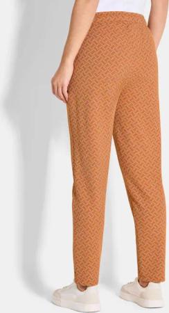 Freizeithose mit Glanz-Details - orange / gemustert - Gr. 23 von Goldner Fashion