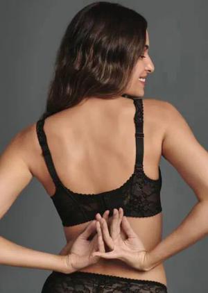 Bügelloser BH mit Spitze - schwarz - Gr. 80C von Goldner Fashion