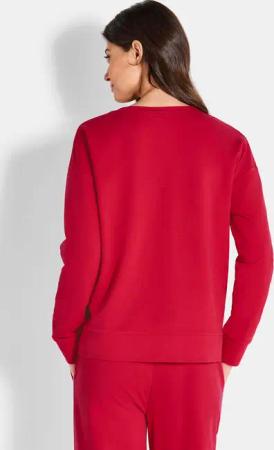 Sweatshirt mit femininer Stickerei - rot - Gr. 54 von Goldner Fashion