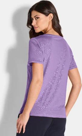 Sportshirt in femininem Jacquardmuster - flieder - Gr. 38 von Goldner Fashion