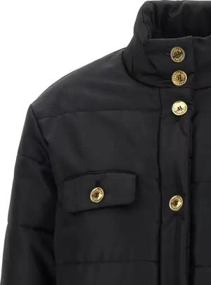 Moschino - Padded Down Jacket With Gold Logo Button Closure - Größe 44 - schwarz