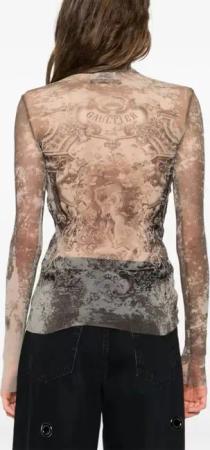 Jean Paul Gaultier - Multicolor Mèdaillon Top - Größe M - beige