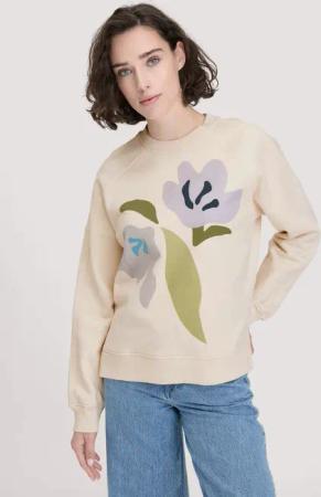 hessnatur Damen Sweatshirt Oversize aus Bio-Baumwolle - natur - Größe XS