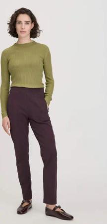 hessnatur Damen Jersey Hose Regular aus Bio-Baumwolle - braun - Größe 34