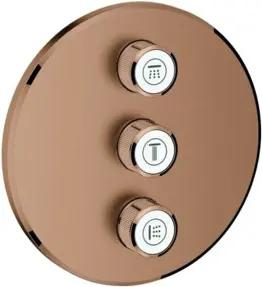 Grohe Fertigset Grohtherm Smartcontrol w suns gebürstet, rund, UP-Ventil 3-fach