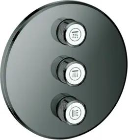 Grohe Fertigset Grohtherm Smartcontrol hard graphite, rund, UP-Ventil 3-fach